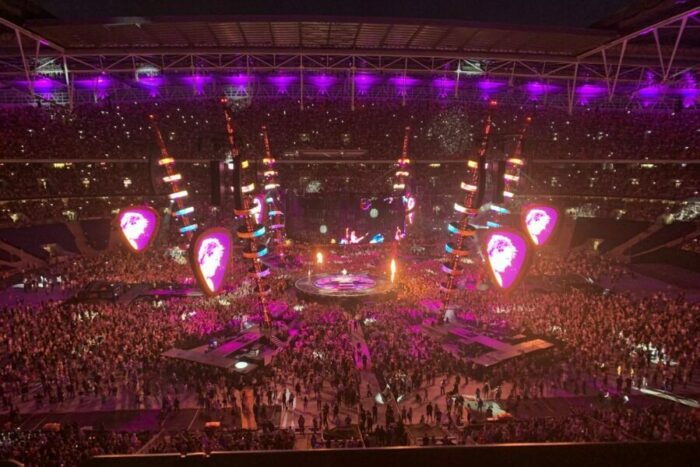 A stadium holding thousands of people